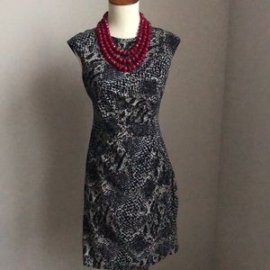 BR Factory Snakeskin Black & Cream Dress Size 00P